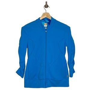 Lucy Powermax Blue Ruched 3/4 Sleeve Jacket Size Small S